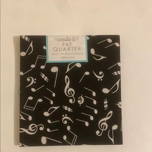 Musical Note Black and White Fabric
